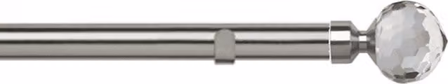 New Edge Blinds Silver 28mm Metal Eyelet Curtain Pole Set, Width: 100 cm