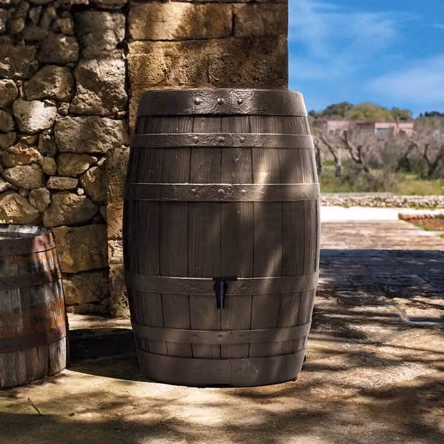 Botaqua Rustic Umber Freestanding Plastic Rain Barrel 250 l