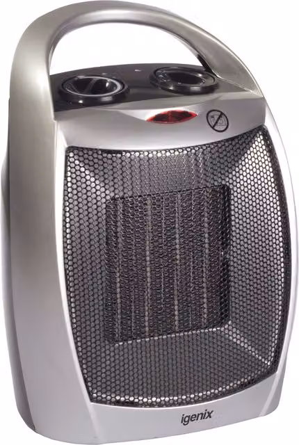 Igenix IG9030 Ceramic Electric Low Energy Fan Heater with 2 Heat Settings and Cool Fan Setting, Silver – 2
