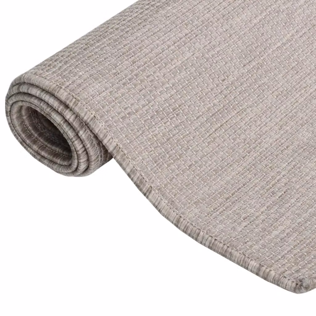 Berkfield Home Outdoor Flatweave Rug in Beige, W/D: 80 x 250 cm