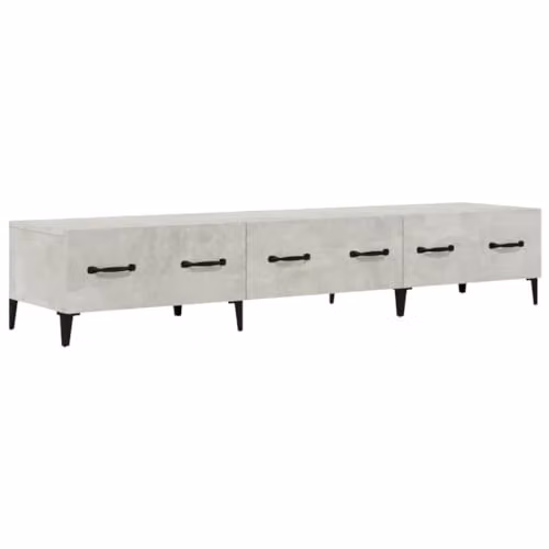 vidaXL Modern TV Cabinet in Concrete Grey, W: 150 cm, D: 34.5 cm, H: 34.5 cm – 1