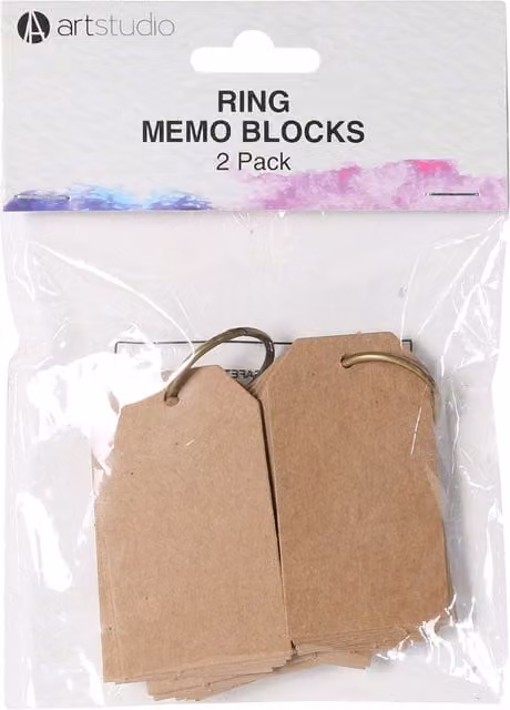 Art Studio Pack of Two Blank Brown Kraft Paper Ring Memo Blocks