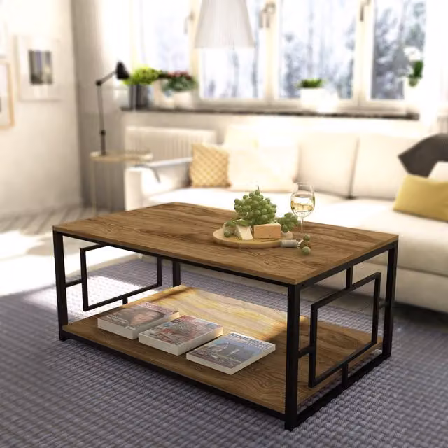 Decorotika Kelvin Rectangular Coffee Table in Brown Matt MDF Laminate