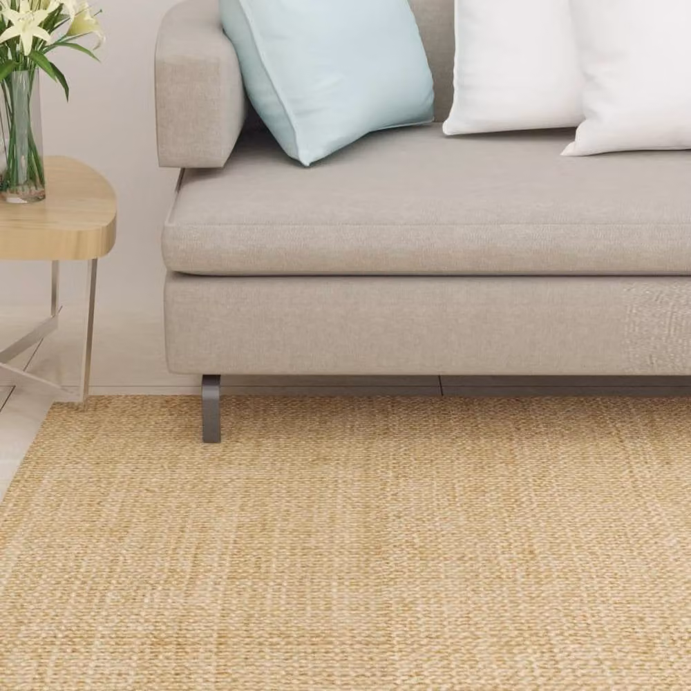 Berkfield Home Natural Sisal Rug in Sand and Beige, W: 100 cm, D: 200 cm