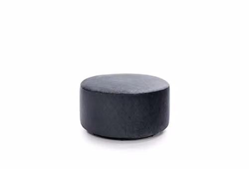 Abakus Direct Solero Velvet Swivel Footstool, Grey, Diameter: 73 cm, H x W x D: 40 x 73 x 40 cm – 1