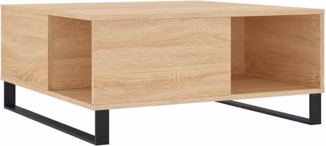 Berkfield Home Sonoma Oak Coffee Table, Light Brown, W: 80 cm, D: 80 cm, H: 36.5 cm – 1