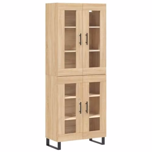 vidaXL Modern Sonoma Oak Highboard and Sideboard with Metal Feet for your Living Room – 1