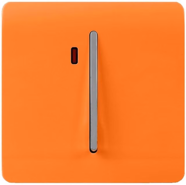 Trendi Switch Modern Decorative Glossy Double Pole 45 A Cooker Switch Control Unit with Neon Indicator in Orange – 1