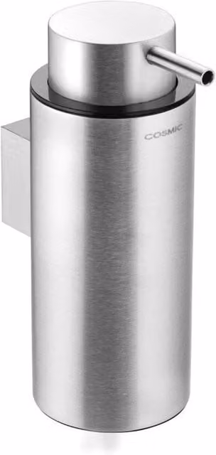 Cosmic Wall-Mounted Refillable Soap Dispenser in Grey Matt Stainless Steel, 200ml, H: 16 cm, W: 6.5 cm, D: 11 cm – 1
