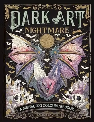 LOM ART Dark Art Nightmare Menacing Colouring Book for Adults, Multicolour