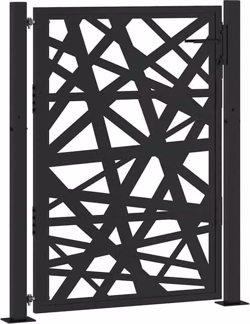 Berkfield Steel Garden Gate in Black, W: 105 cm, H: 130 cm