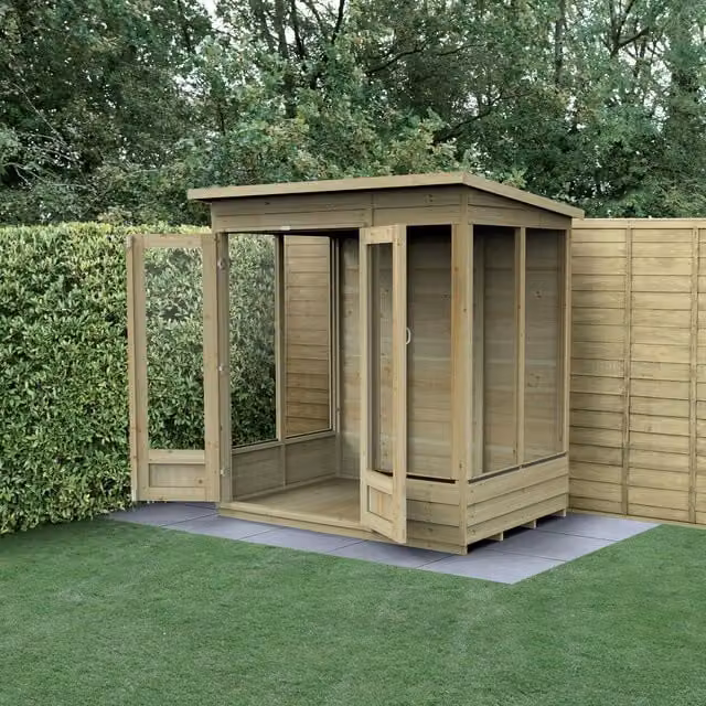Forest Garden 4LIFE Pent Summerhouse in Brown