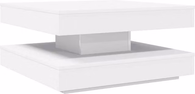 Berkfield Home White Rotating Square Coffee Table W/D/H: 70 x 70 x 34.5 cm – 1
