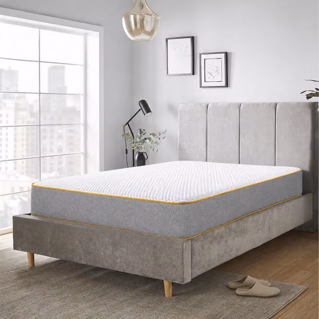 Starlight Beds ComfortCore 1000 Hybrid Pocket Spring Mattress, Yellow and White, H x W x D: 23 x 180 x 200 cm