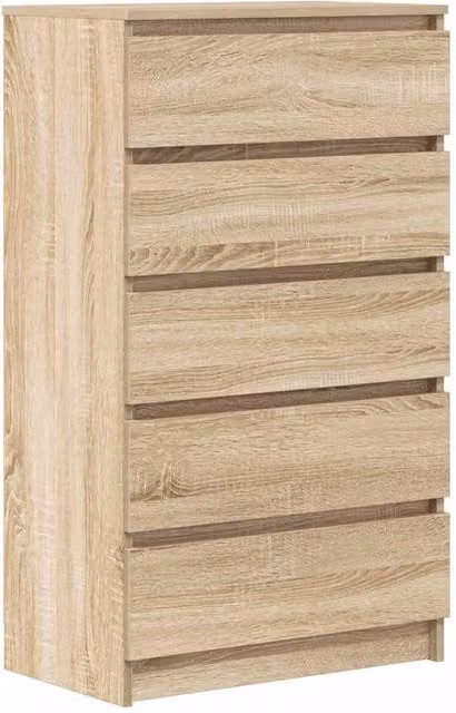 Berkfield Home Sonoma Oak Drawer Cabinet in Light Tan, W/D/H: 60 x 36 x 103 cm – 1
