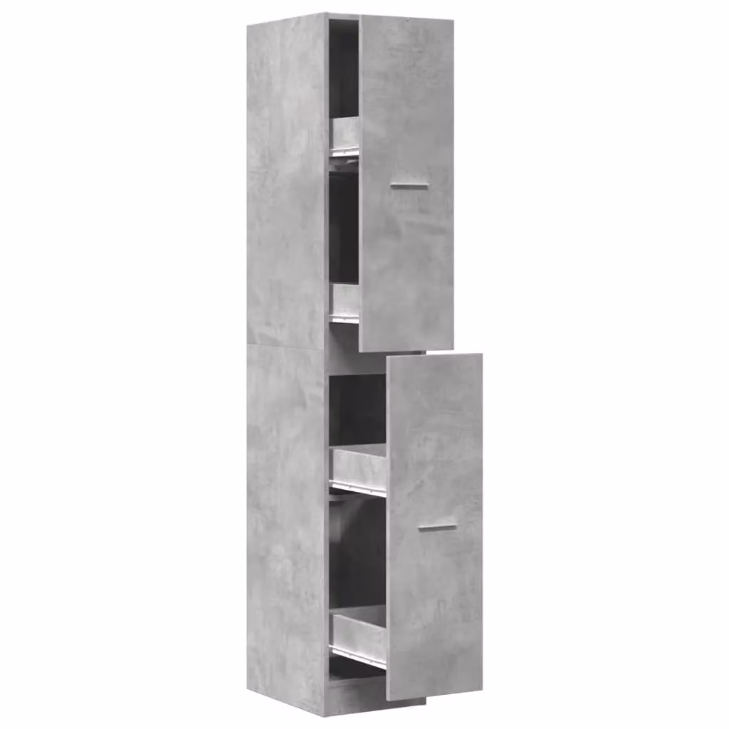 Berkfield Home Apothecary Cabinet in Concrete Grey, W/D/H: 30 x 30 x 174.5 cm – 2