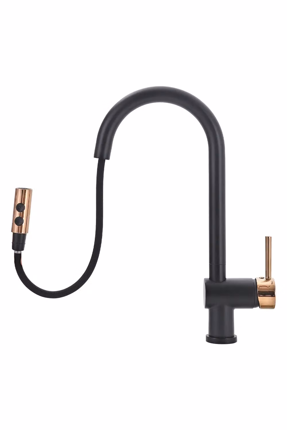 Living and Home Matt Black Single Lever Mono Kitchen Faucet with Pull Out Spout and Spray Function – 2