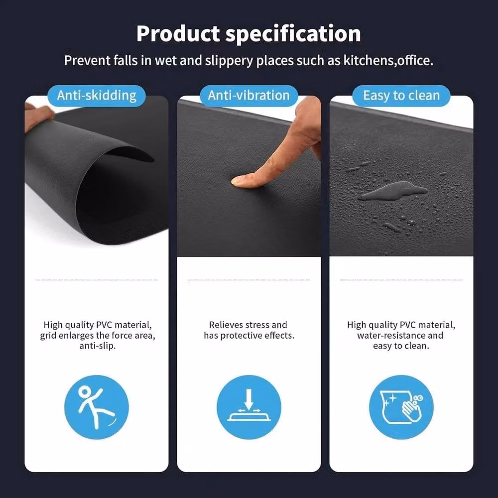 NESTLUNE Black Anti Fatigue Kitchen Mat for Adults – 4