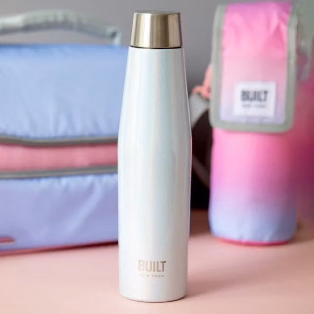BUILT Apex Vacuum Insulated Stainless Steel Water Bottle, BPA-Free, Blue, 540 ml