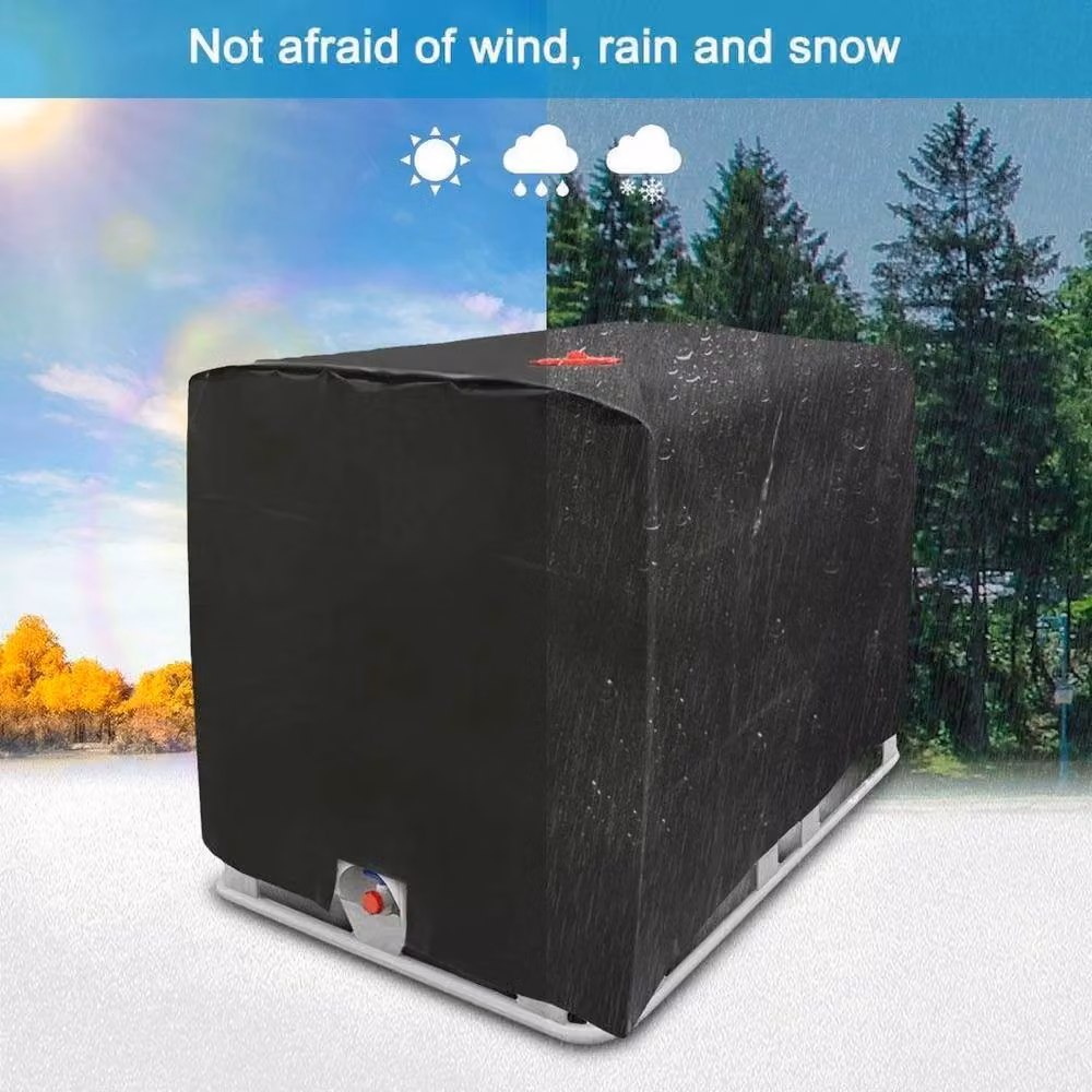FLAVORA Waterproof IBC Tote Cover for 1000L Rain Water Tank, Black – 2