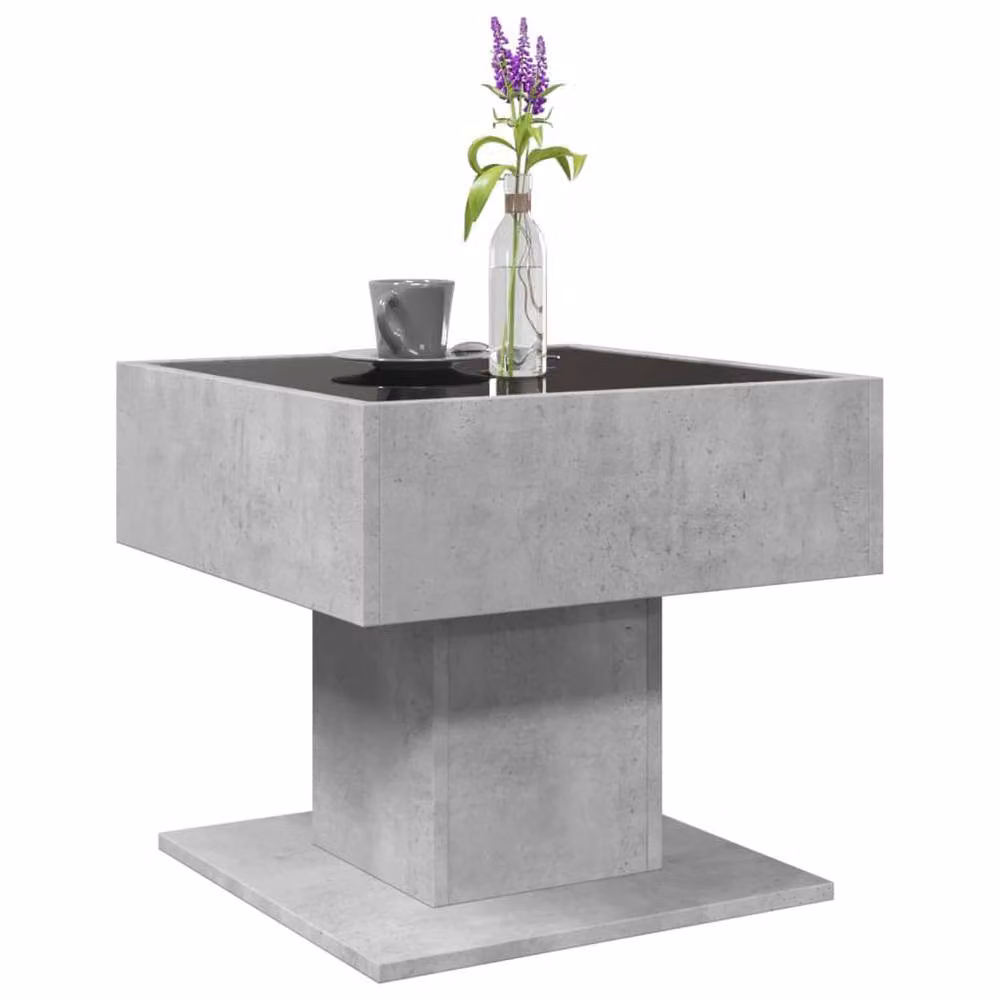 Berkfield Home Decorative LED Coffee Table in Concrete Grey, W/D/H: 50 x 50 x 45 cm – 3