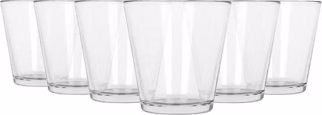 Argon Tableware Set of 6 Clear Glass Water Tumblers, 250ml – 1