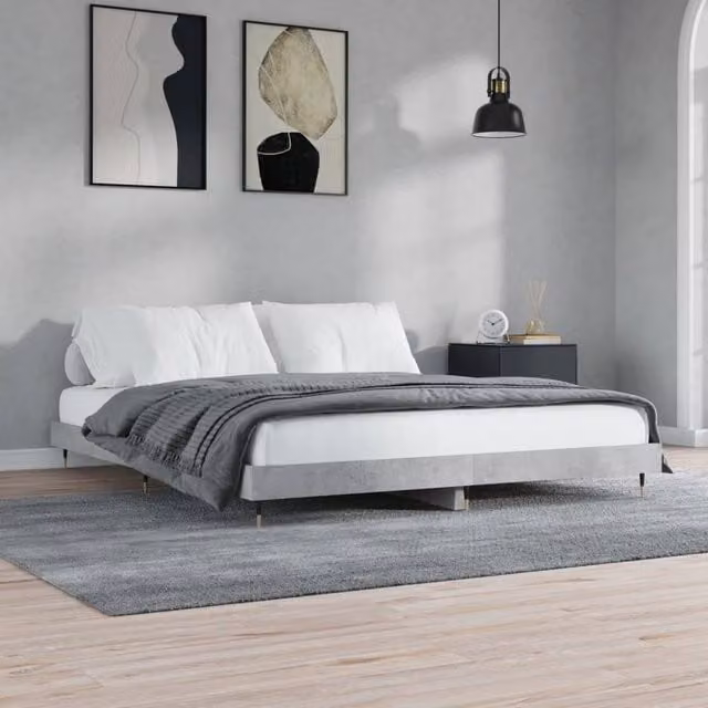 Berkfield Home Modern Upholstered Bed Frame in Grey, W/D/H: 200 x 20 x 203 cm – 1