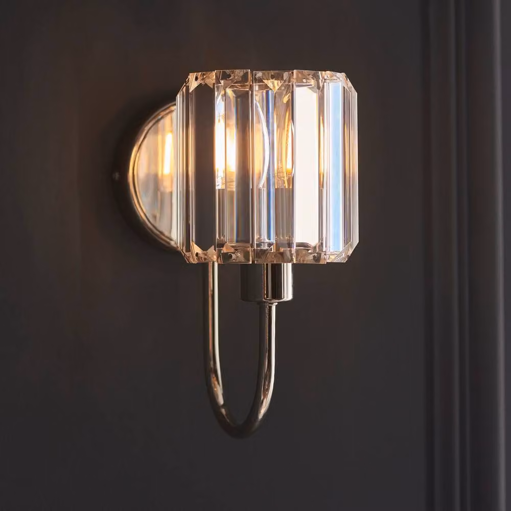 Netlighting Berenice Glass Shade Wall Lamp in Silver with Transparent Glass – 2