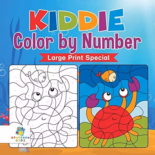 Educando Kids Kiddie Colour by Number Large Print Activity Book for Children, Multicolour