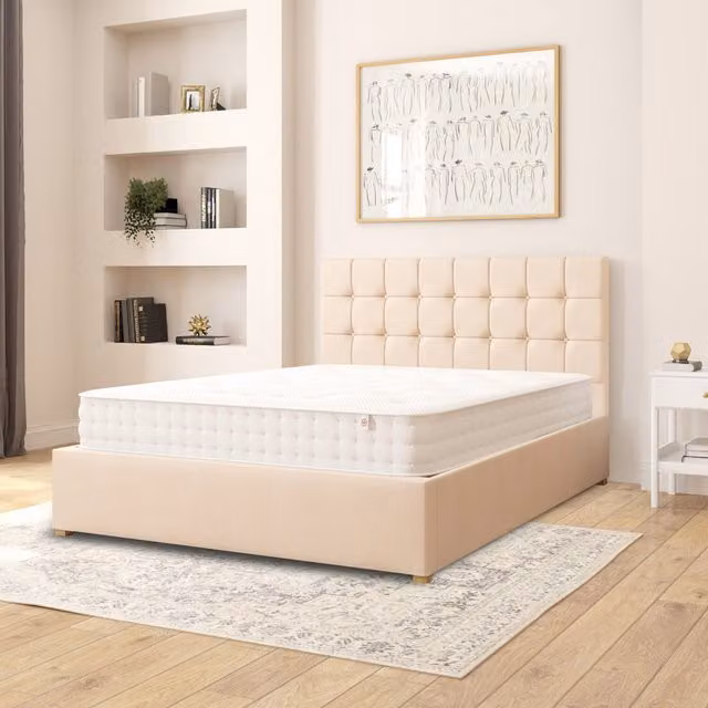 Aspire Sinatra Fabric Ottoman Storage Bed in Beige Kimiyo Linen, King Size (180 x 200 cm)