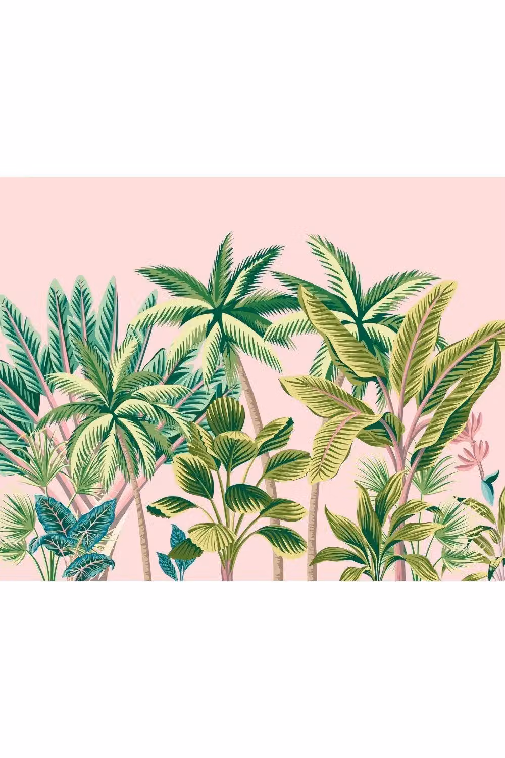 Origin Murals Tropical Palm Trees Wall Mural in Pink, W: 300 cm, H: 240 cm – 2