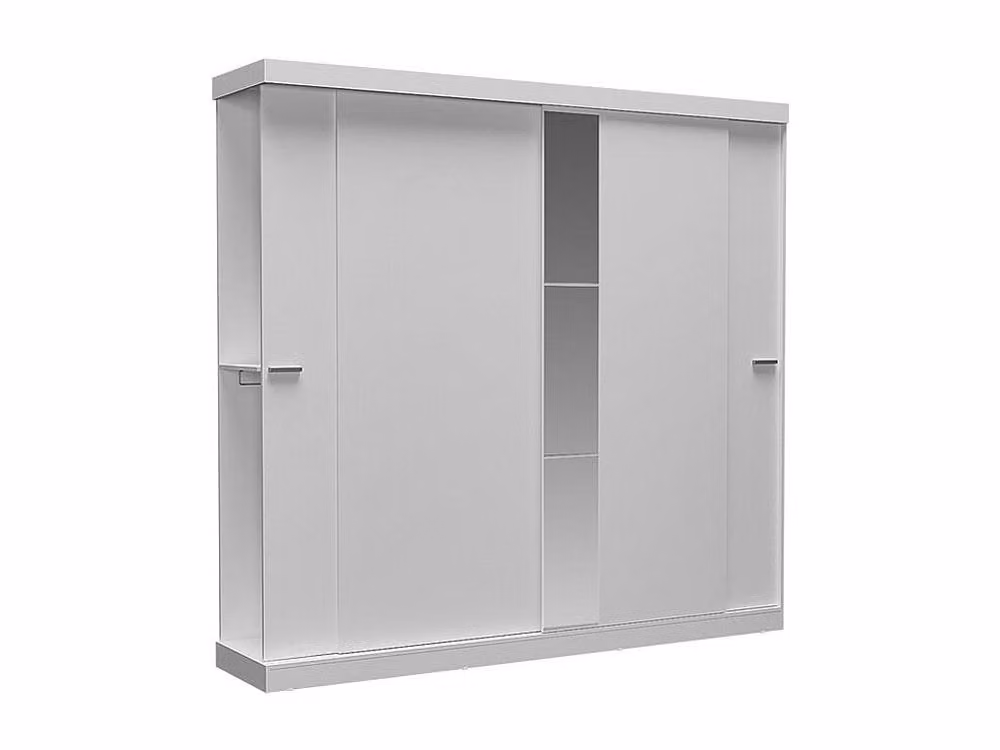 Vente-unique ADALRIK II 2-Door Sliding Wardrobe with Mirror in White, Width: 231 cm – 2