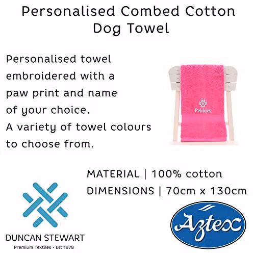 Duncan Stewart Personalised Dog Towel in Purple – 4