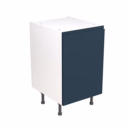Kitchen Kit Indigo Blue Matt J-Pull Flatpack Base Cabinet with Soft Close Doors, W/D/H: 50 x 50 x 87 cm – 1