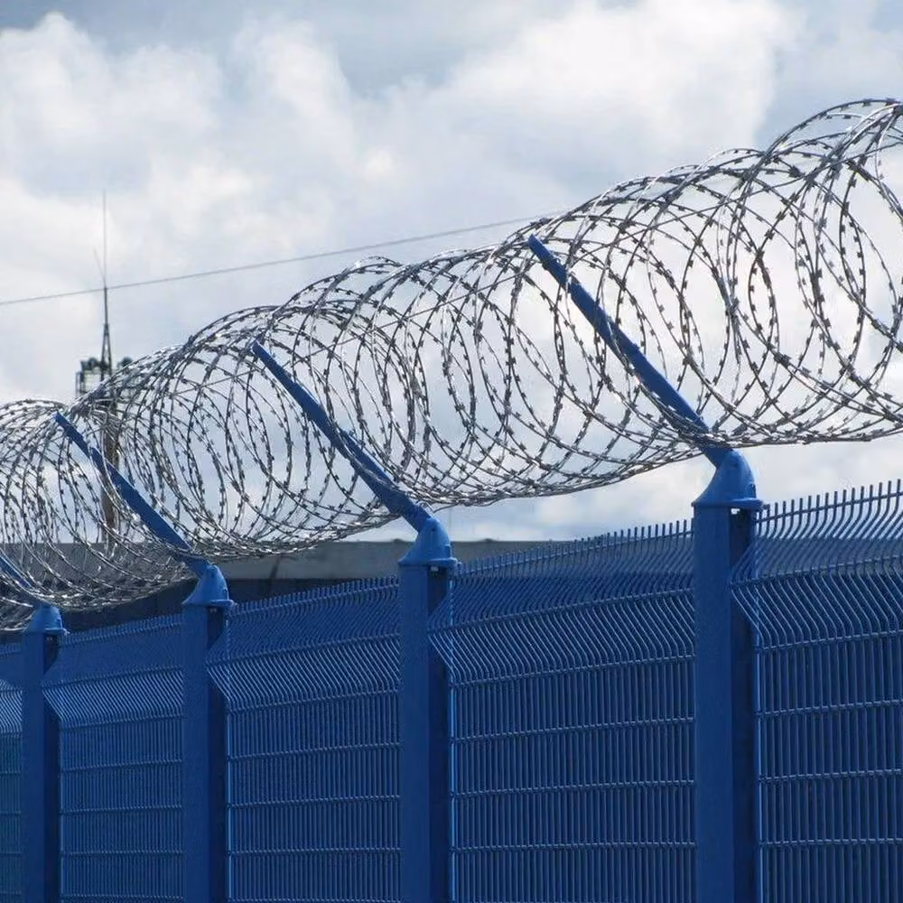 FLAVORA 10m Galvanised Steel Double Spiral Coiled Razor Barbed Wire in Silver, W/D/H: 100 x 60 x 60 cm – 3