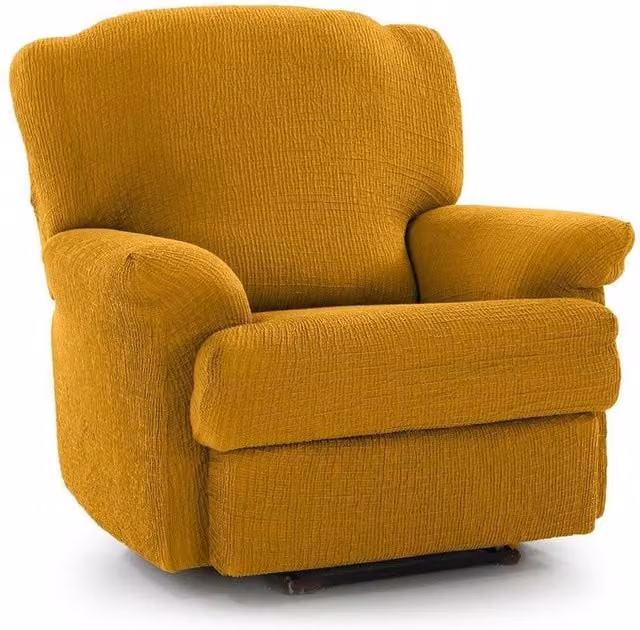 Homescapes Iris Recliner Armchair Elasticated Slipcover Protector in Yellow