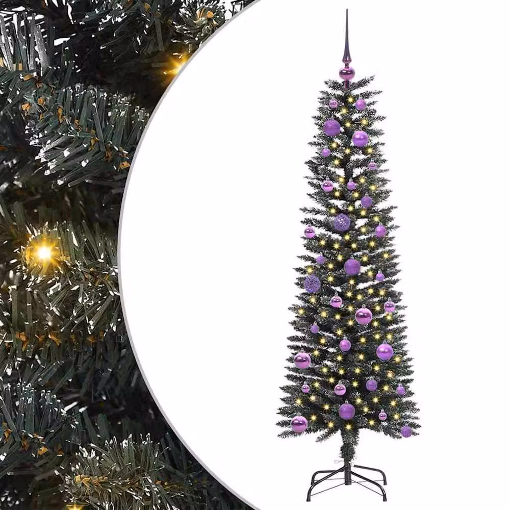 Berkfield Home Elegant Artificial Christmas Tree with 150 LEDs, Green, H x W x D: 150 x 43 x 43 cm – 3