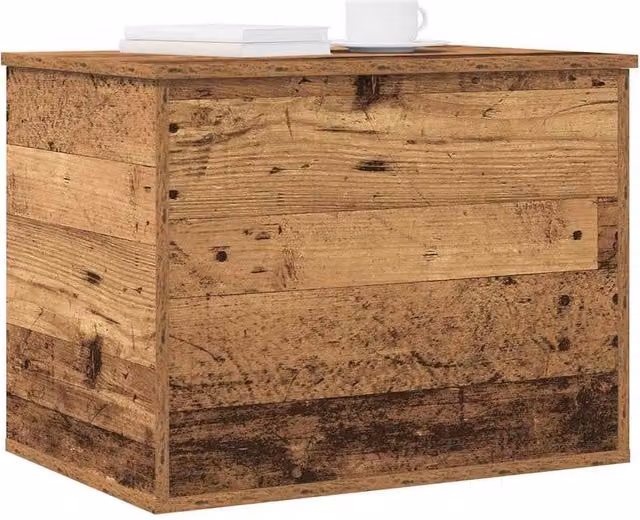 Berkfield Home Storage Box with Lid in Old Wood Brown, W/D/H: 60 x 42 x 46 cm – 1