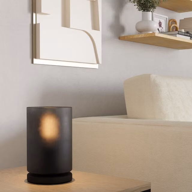 Eglo Colomera Minimalist Black Metal and Glass Table Lamp