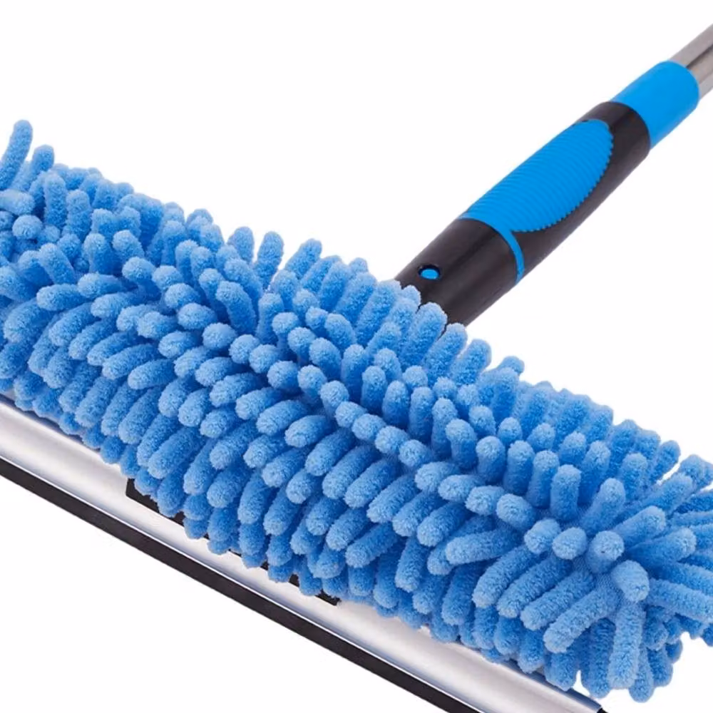 NESTLUNE Blue Telescopic Window Glass Cleaning Squeegee with Microfibre Head, W: 100 cm, H: 60 cm – 3