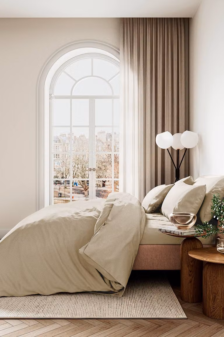 Bedeck of Belfast 400 Thread Count Mako Satin Cotton Flat Sheet, Gold, W/D/H: 200 x 200 cm