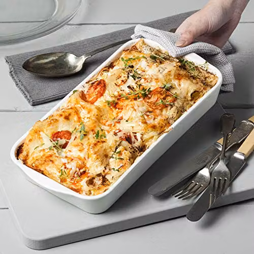 WM Bartleet & Sons White Porcelain Rectangular Roasting and Baking Dish – 2
