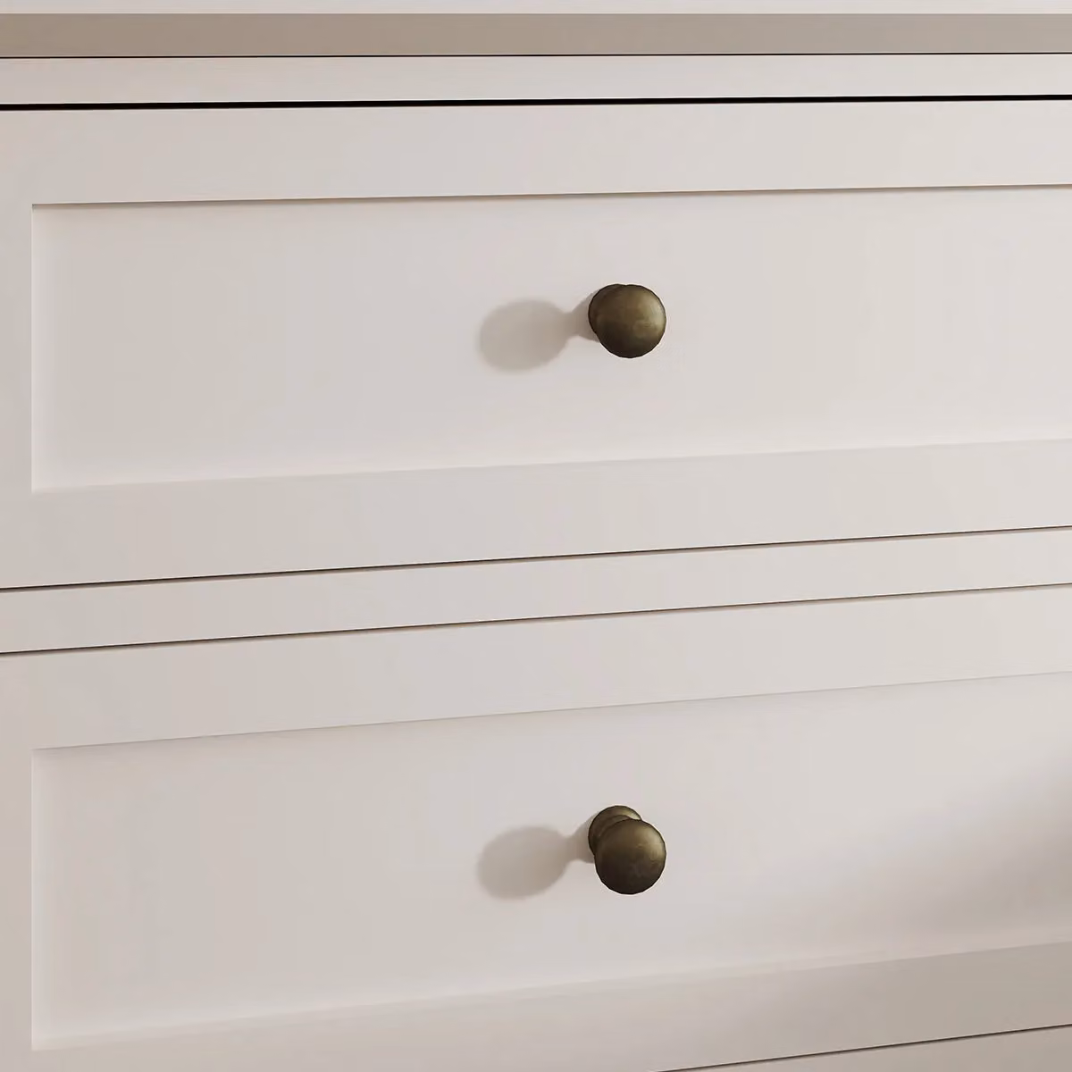 Melody Maison Rowley 3 Drawer Bedside Table in Beige and White – 2