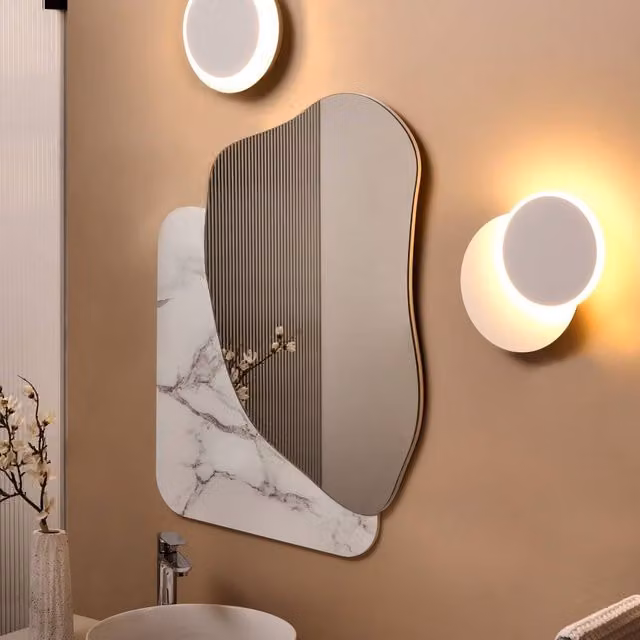 Wyld and Coco Set of 2 Matte White LED Round Aluminium Wall Lamps – 1