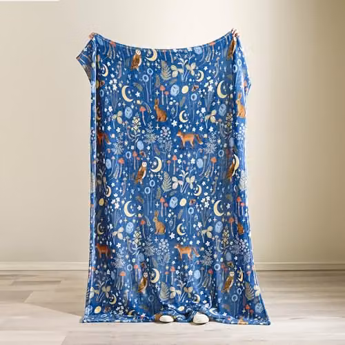 Catherine Lansfield Enchanted Twilight Animals Cosy Fleece Blanket Throw in Navy Blue, W/D/H: 130 x 170 cm – 3