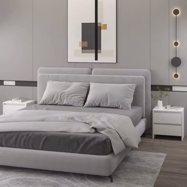 Berkfield Home Set of 2 White Classic Bedside Cabinets, W/D/H: 45 x 34.5 x 44.5 cm