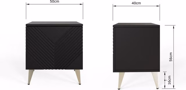 Frank Olsen Ava Square Side Table in Black and Gold Lacquered Finish