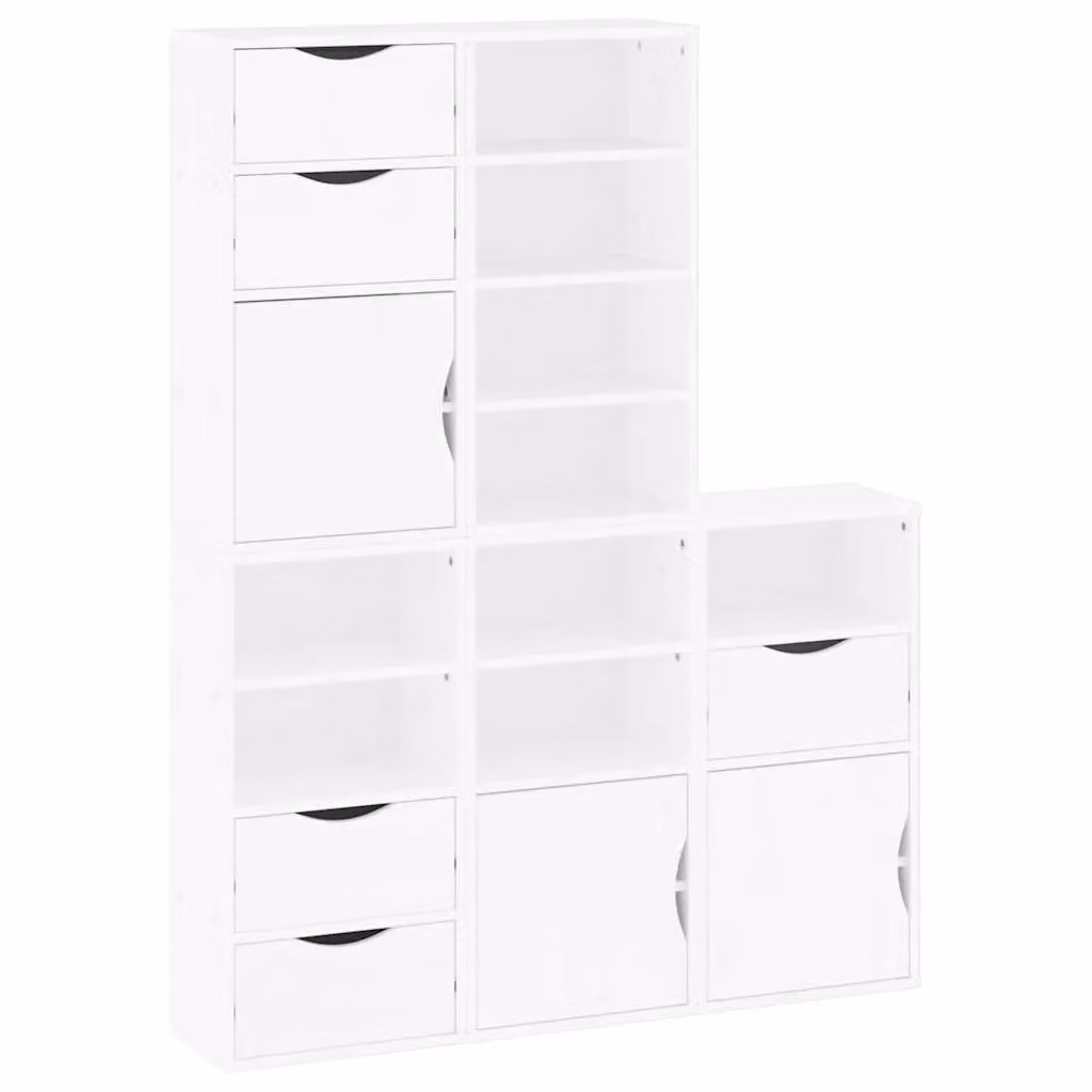 Berkfield Home ODDA Side Cabinets, 5 Piece Set in White Solid Wood Pine, W/D/H: 40 x 24 x 79 cm – 2