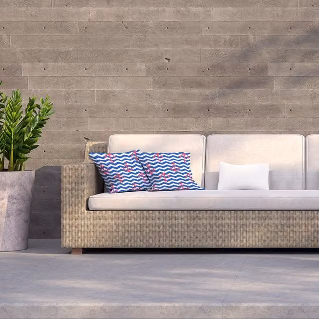 Benjamin Tate Design LTD Stylish Geometric Anchors Outdoor Cushion, Blue, W: 60 cm, D: 60 cm