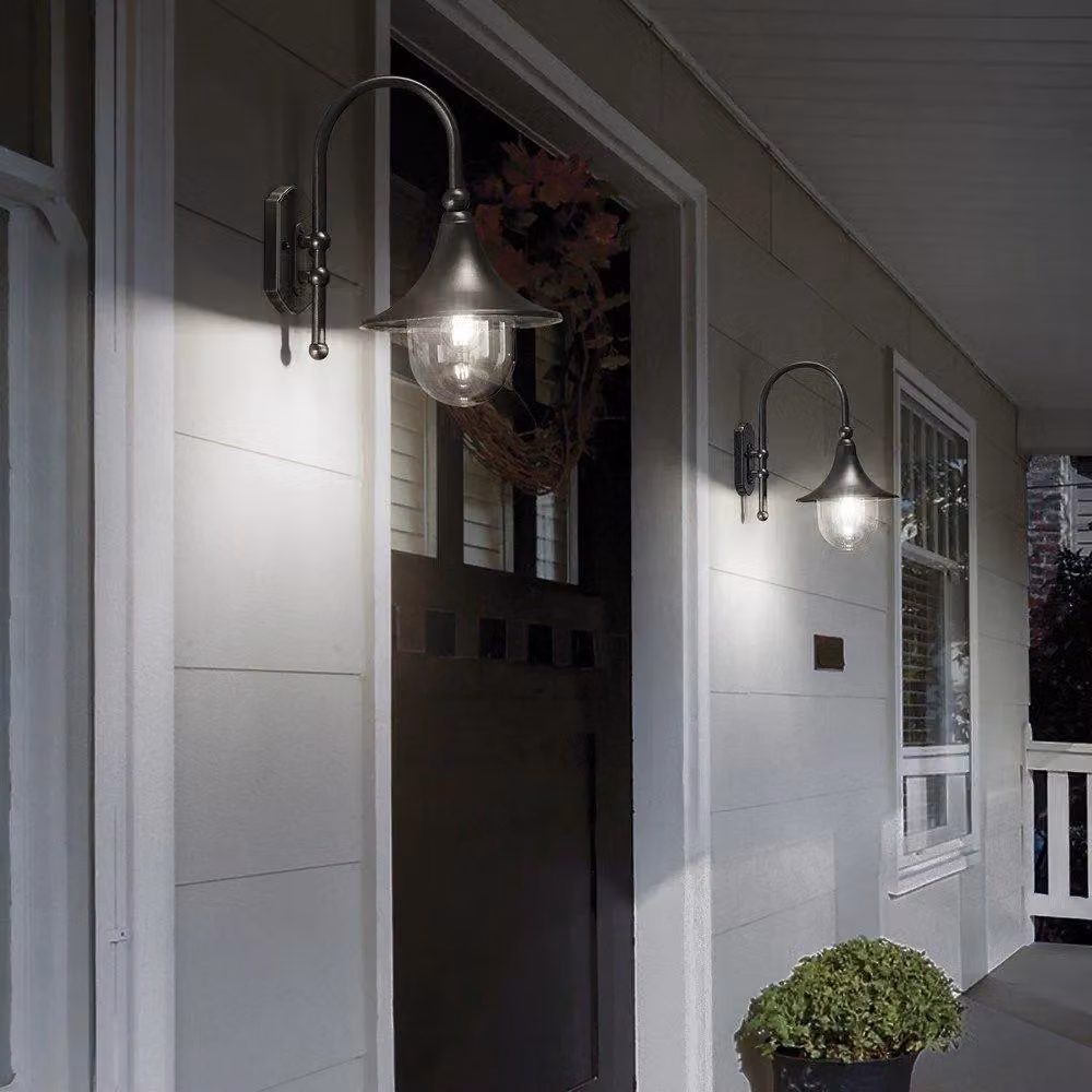 Netlighting Cima Outdoor Dome Wall Lantern in Anthracite and Black with E27 Bulb Holder, IP43 – 2